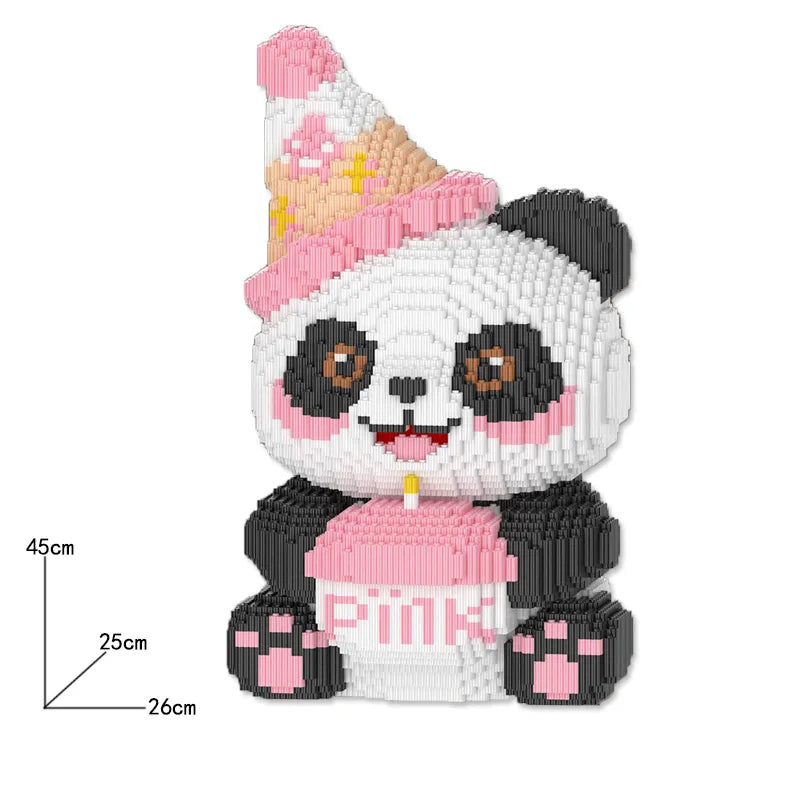 Cowboy Camouflage Panda Building Blocks - Fun 3D Puzzle Toy