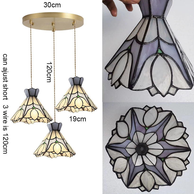 Vintage Pendant Lamp - Colorful Glass Chandelier for Home Decor