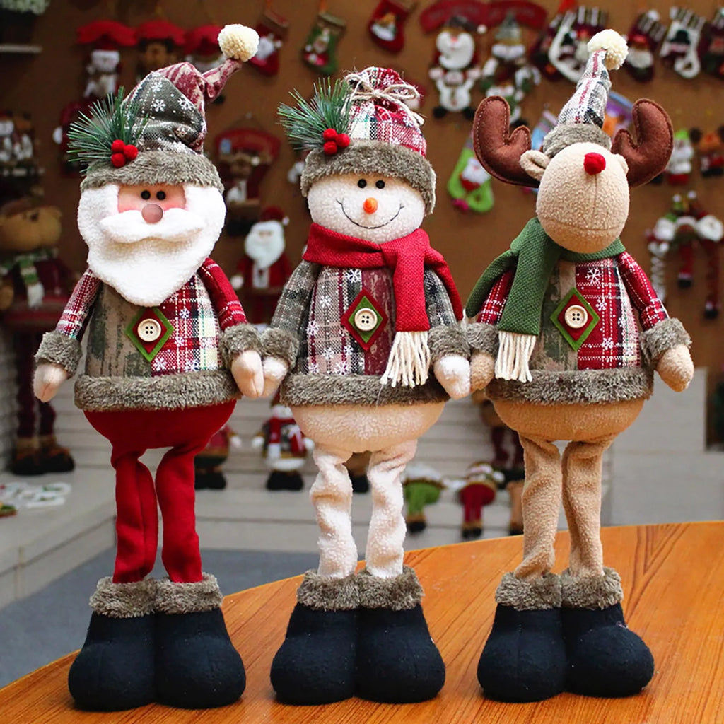 Festive Plush Santa & Snowman Decoration – Perfect Holiday Accent!