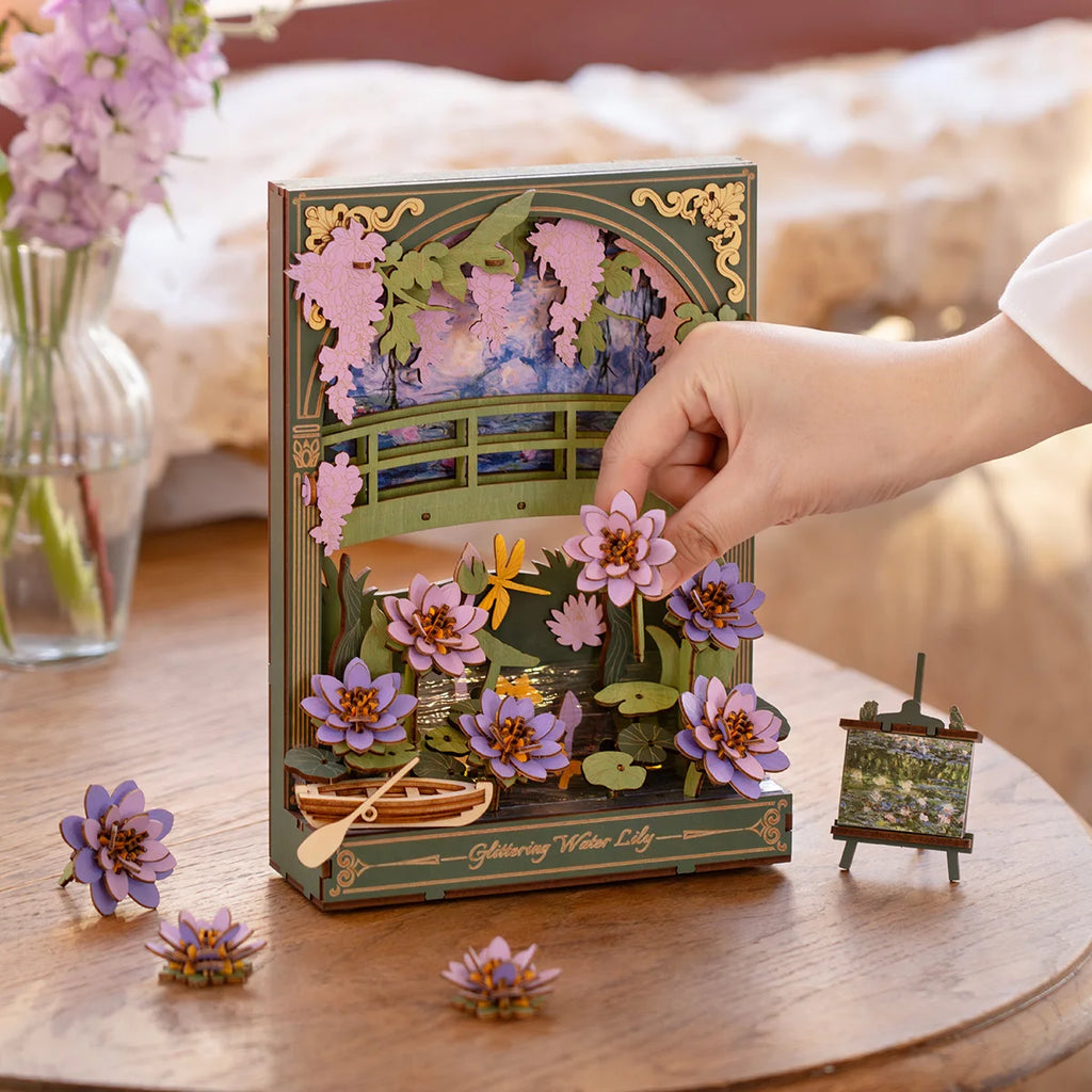 ROWOOD LED Wooden Flower Puzzle Kit - 3D Art for Home Decor