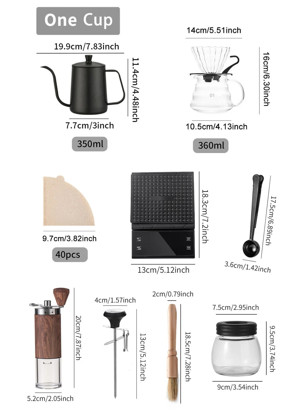 Choxila Portable Pour Over Coffee Maker Set - Travel Coffee Kit