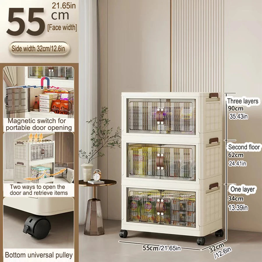 Eco-Friendly Large Capacity Folding Storage Cabinet - Space Saver