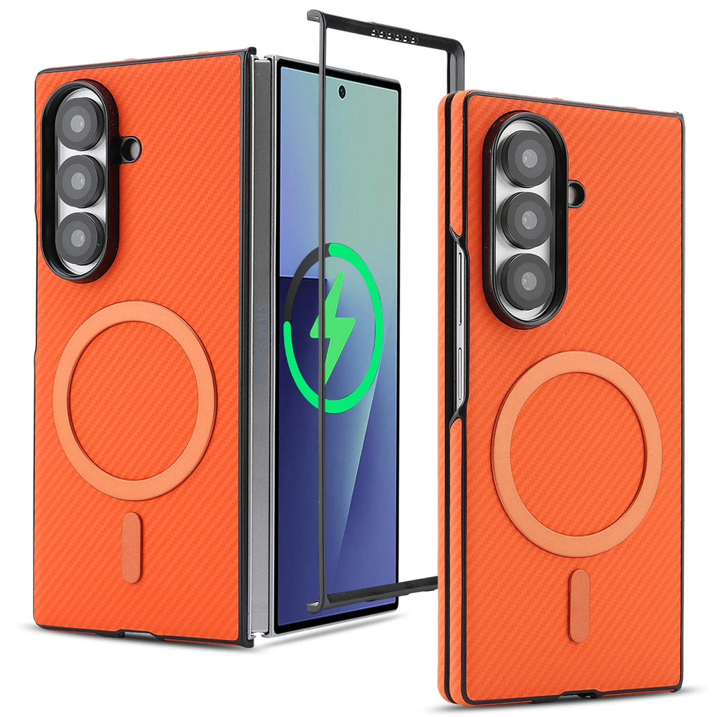 Slim Carbon Fiber Leather Case for Samsung Galaxy Z Fold - Ultra Thin
