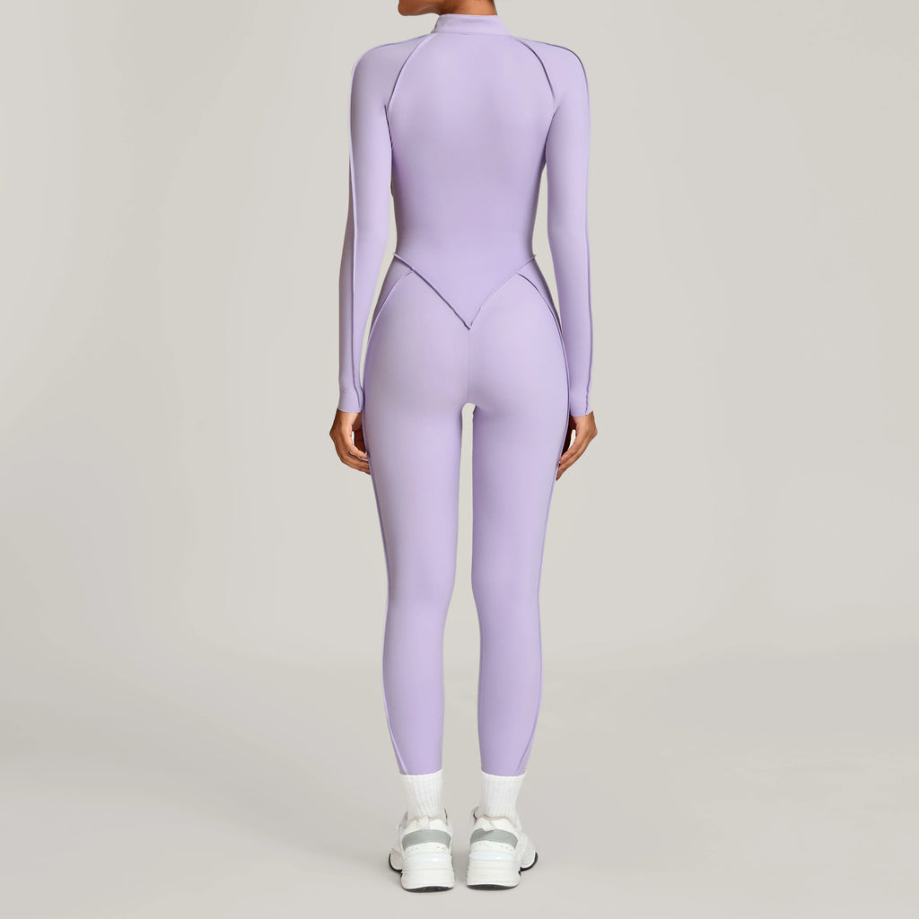 ZEEHOOH Women's High Elasticity Yoga Zipper Bodysuit
