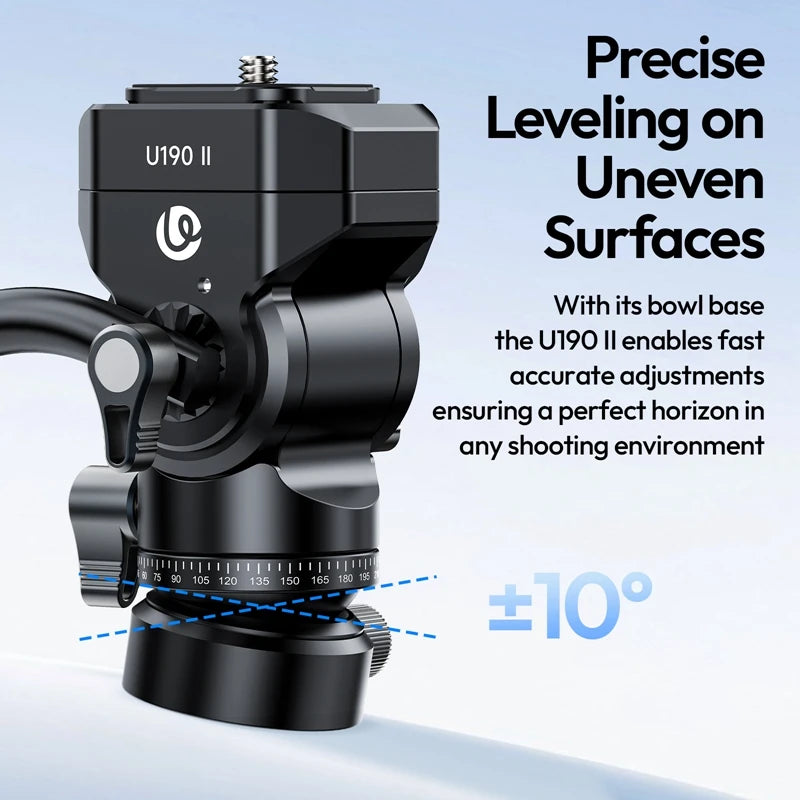 Ulanzi U190 II Fluid Tripod Head - Smooth Video Recording Support