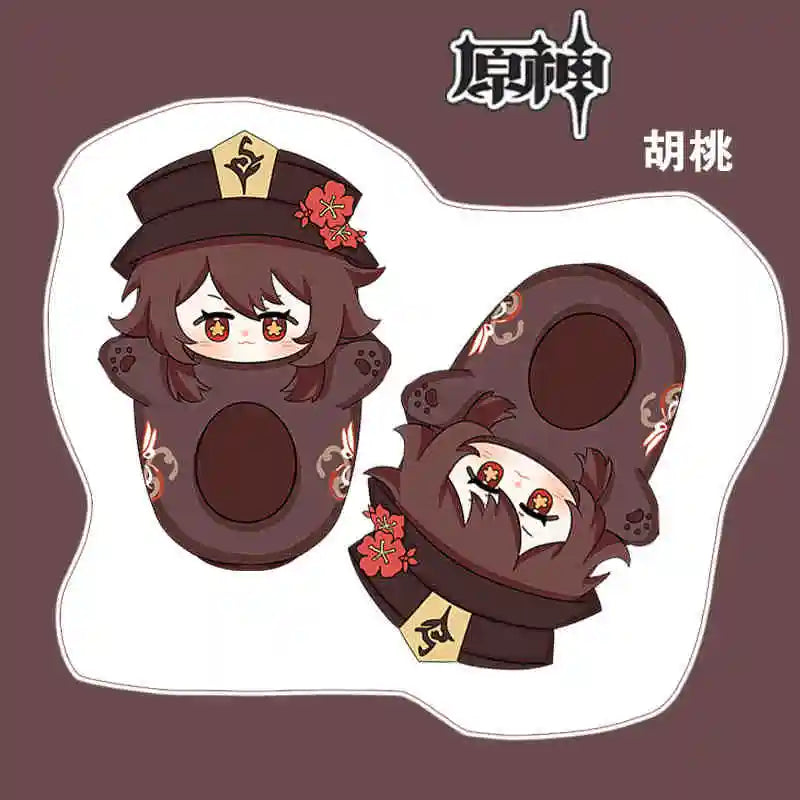 Cozy Genshin Impact Plush Slippers for Anime Fans - Scaramouche & Xiao