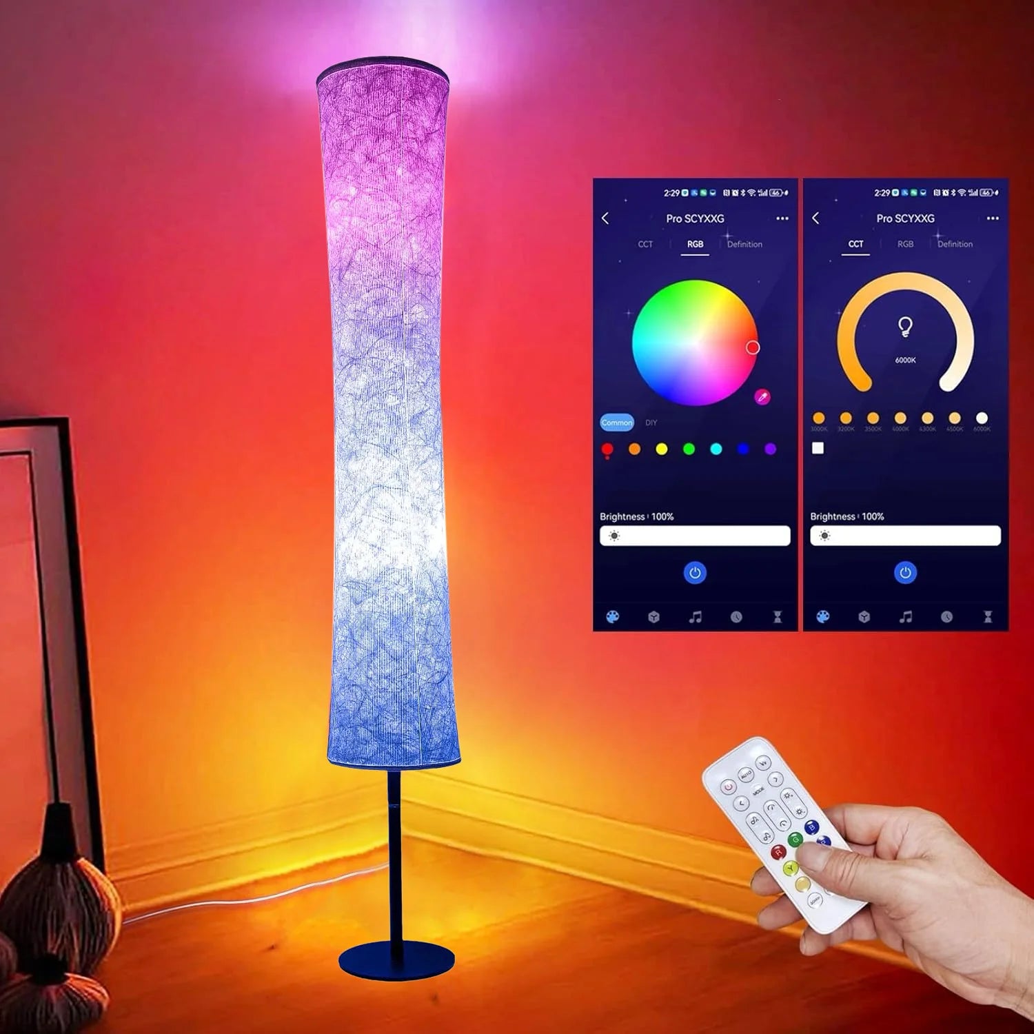 Smart RGB Floor Lamp - Tuya App Control & Alexa Enabled