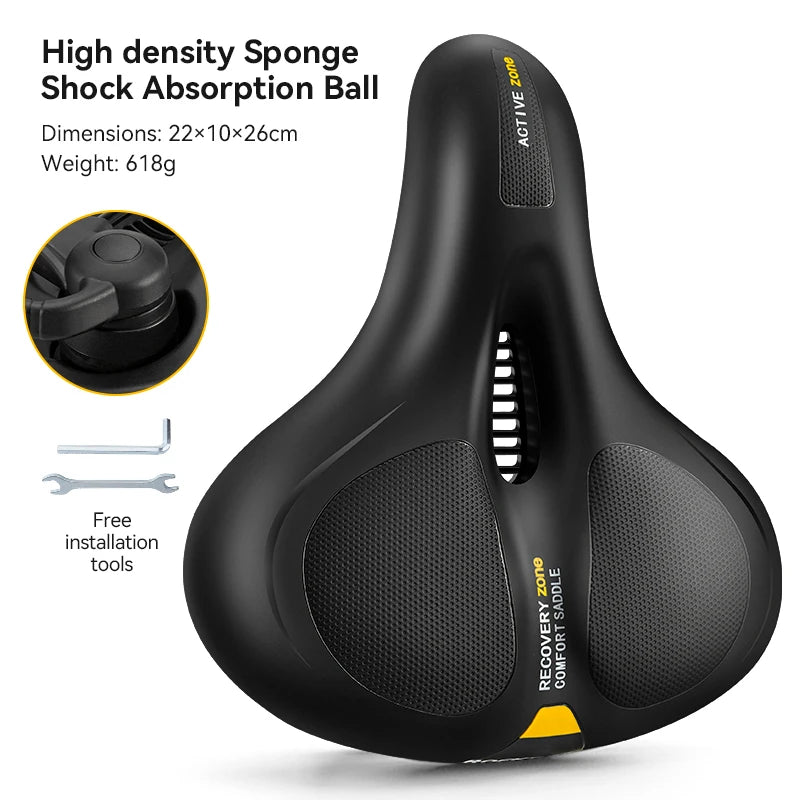ROCKBROS Comfortable MTB Bicycle Saddle - Shock Absorption Cushion