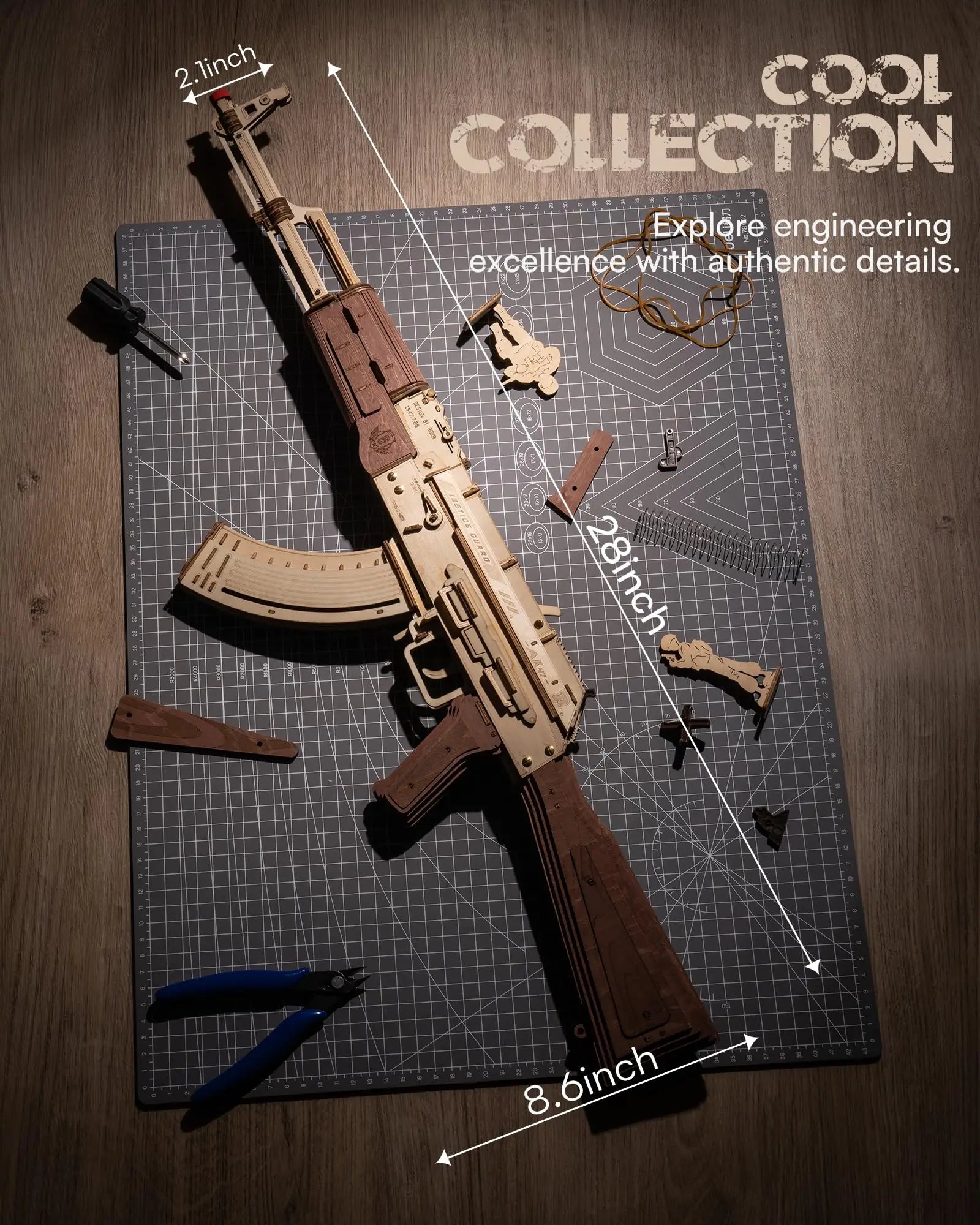 Robotime Rokr 3D Wooden AK-47 Puzzle Building Kit for All Ages