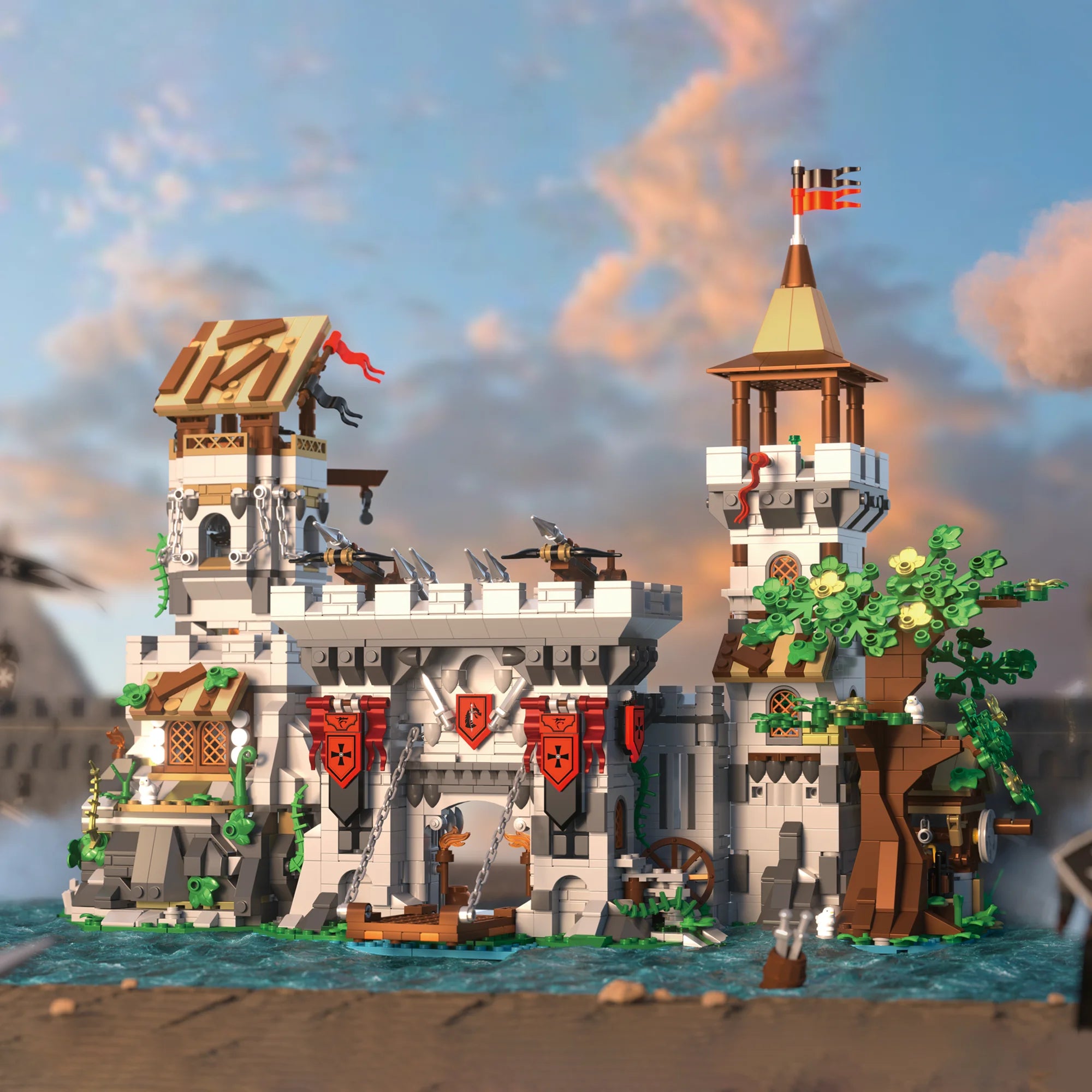 2568PCS Medieval Castle Building Blocks - Holy Spirit Knight's Fortress