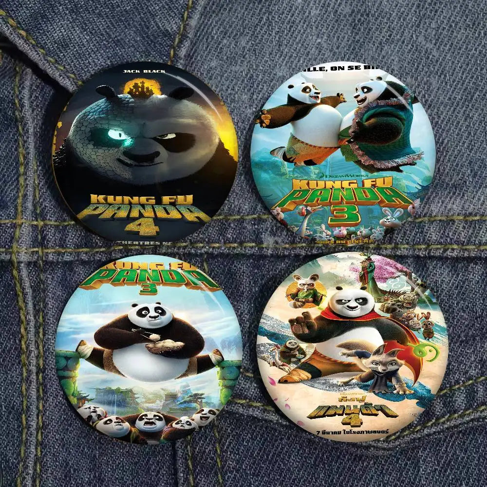 K-Kung Panda Movie Brooch | Fun Tinplate Badge for Collectors