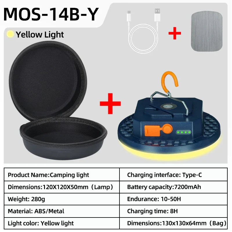 Rechargeable 30W LED Lantern - Portable Camping Light with USB Charging