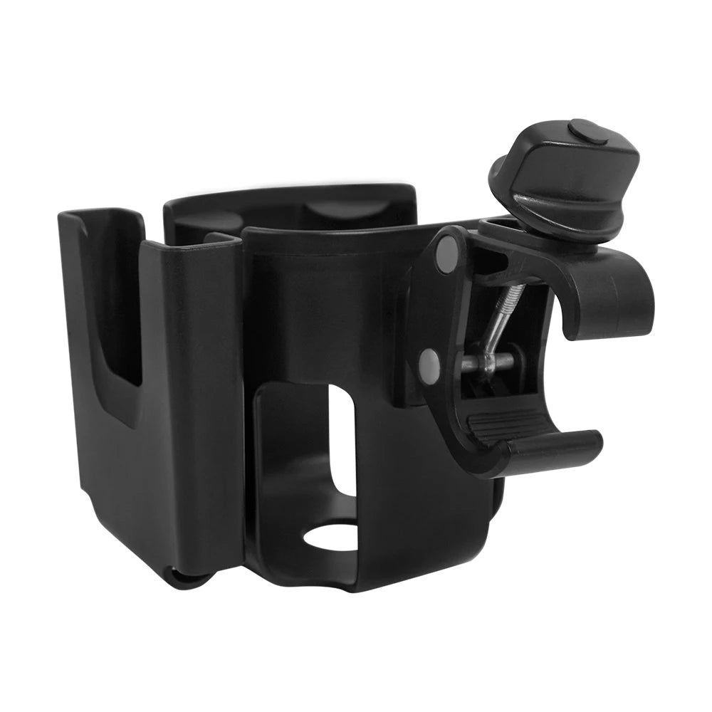 Universal Stroller Cup Holder with Phone Holder - 360° Rotating Clip