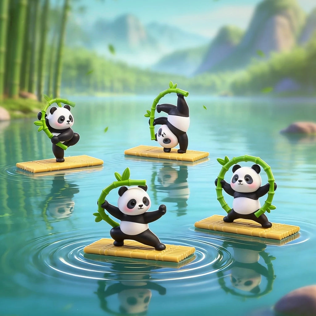 6-Piece Kung Fu Panda Figurine Set - Dynamic DIY Decor for Home & Office