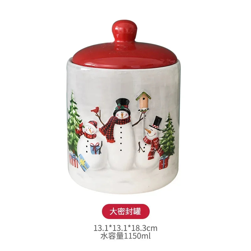 Adorable Christmas Snowman Ceramic Dish Set - Perfect Holiday Decor