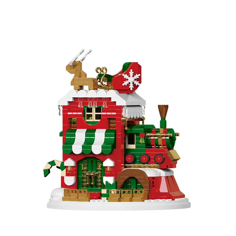 Festive Micro Building Block Set: Santa, Snowman & Christmas Tree