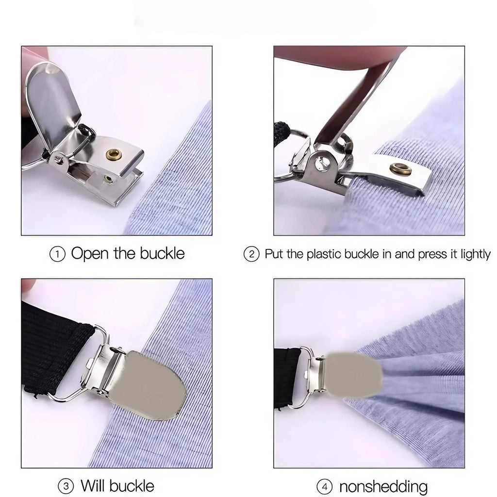 4PCS Adjustable Bed Sheet Fasteners - Secure Any Bedding Effortlessly
