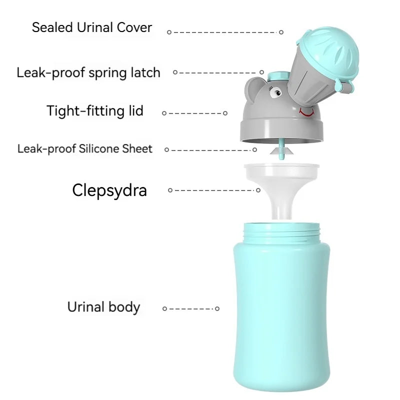 Cute Elephant Portable Travel Urinal - Leak-Proof & Easy to Clean