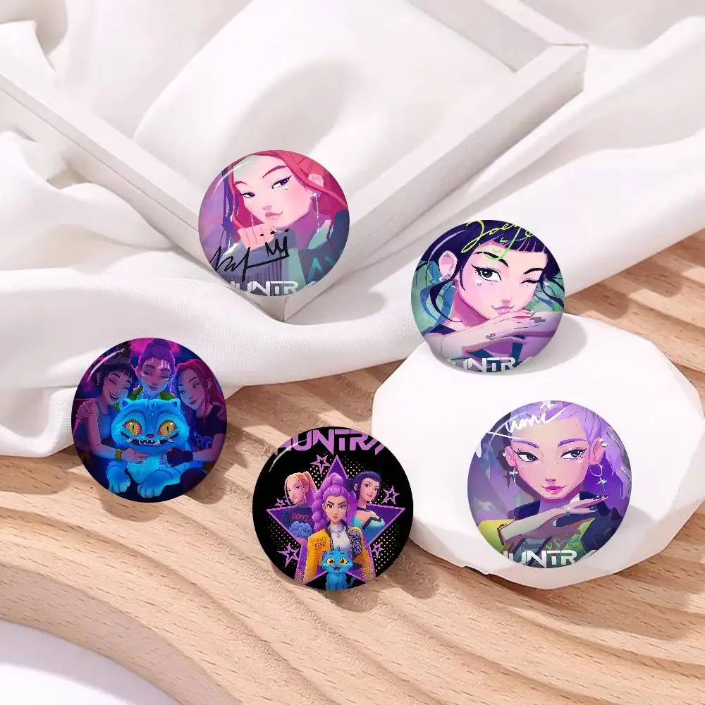 K-Pop Demon Hunters Anime Pin Button | Cute Cartoon Brooch Jewelry