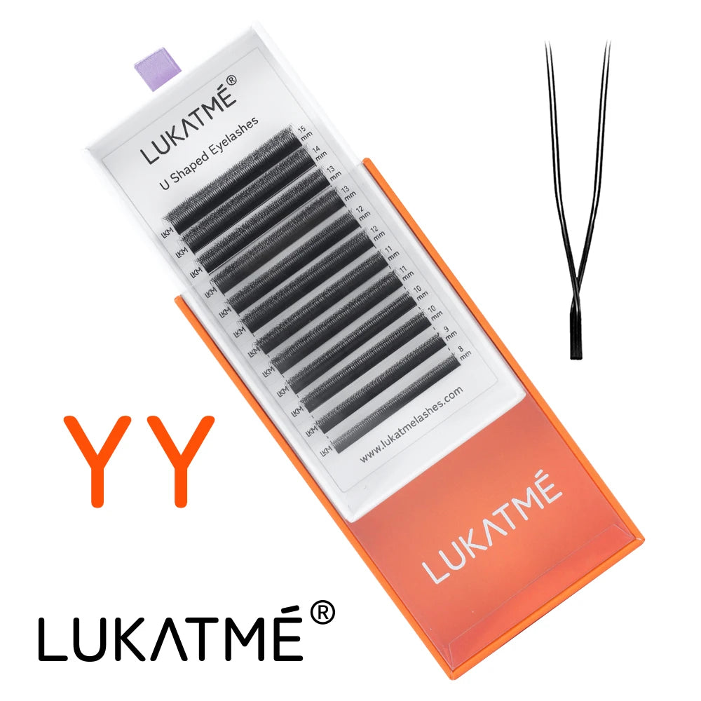 LUKATME 8PC Premade YY W Shape Curl Eyelash Extensions Mix Style