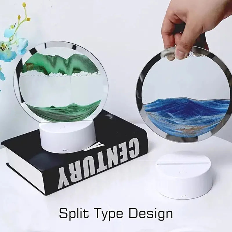 Colorful Quicksand Table Lamp - 3D LED Sand Painting Night Light