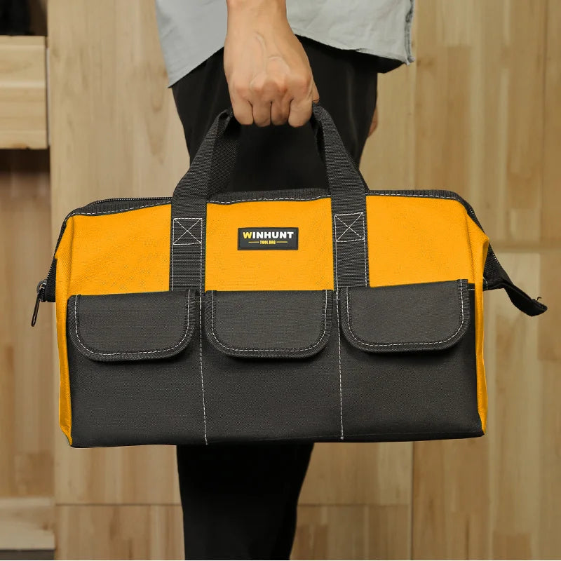 WINHUNT Heavy Duty Wide Mouth Tool Bag for Electricians & Mechanics