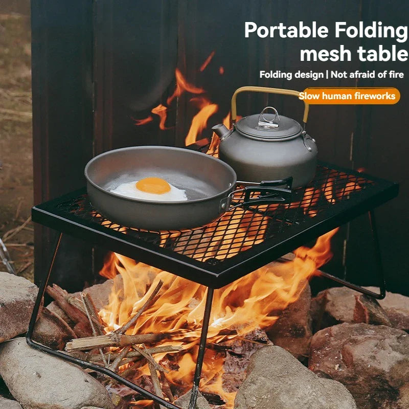 Heavy Duty Foldable Campfire Grill Grate - Perfect for Outdoor BBQs