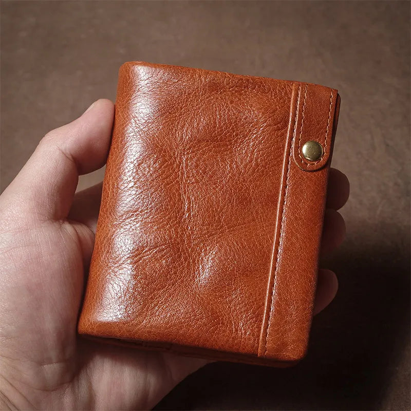 Premium Unisex Genuine Leather Short Card Case & Coin Purse
