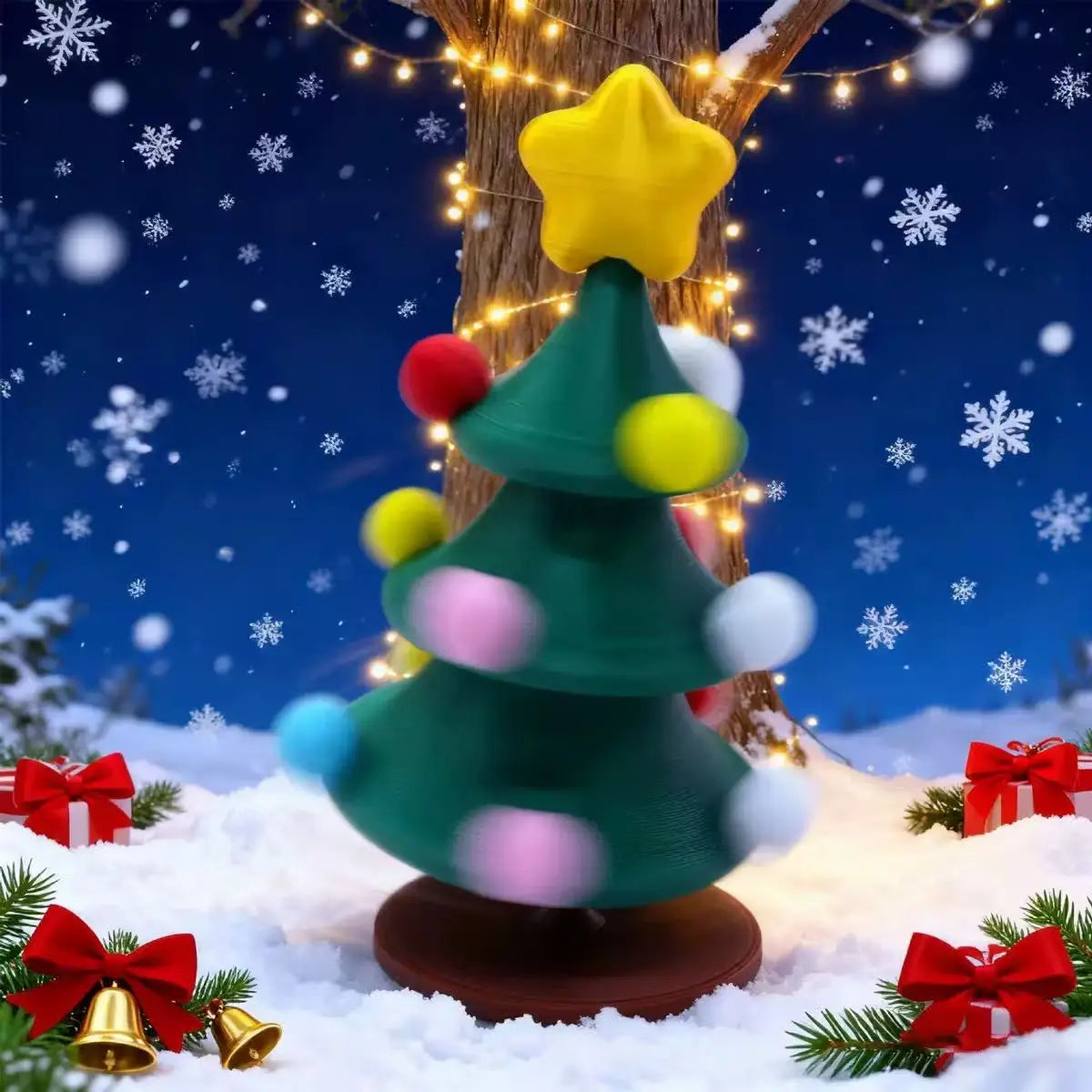 Dancing Rotating Christmas Tree Toy - Fun Holiday Desktop Decoration