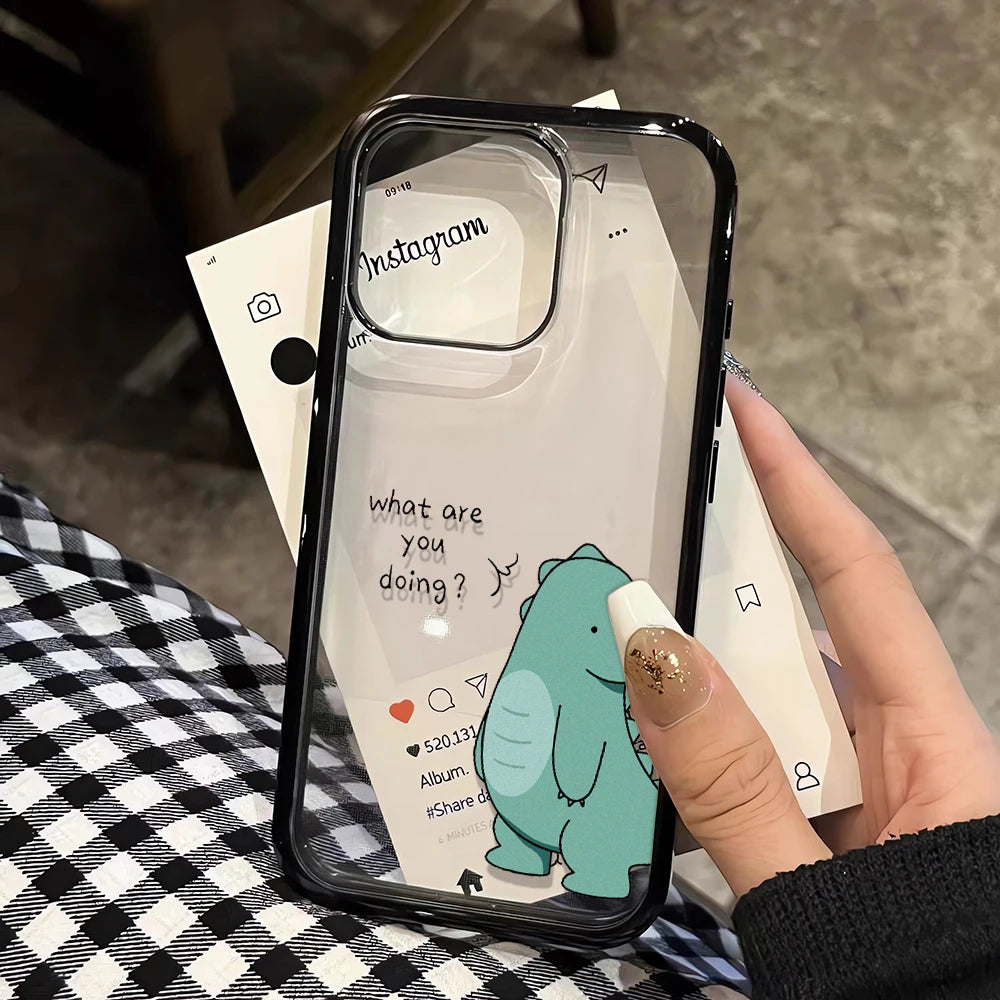Couple Matching Cute Dinosaur iPhone Case - Fun & Protective