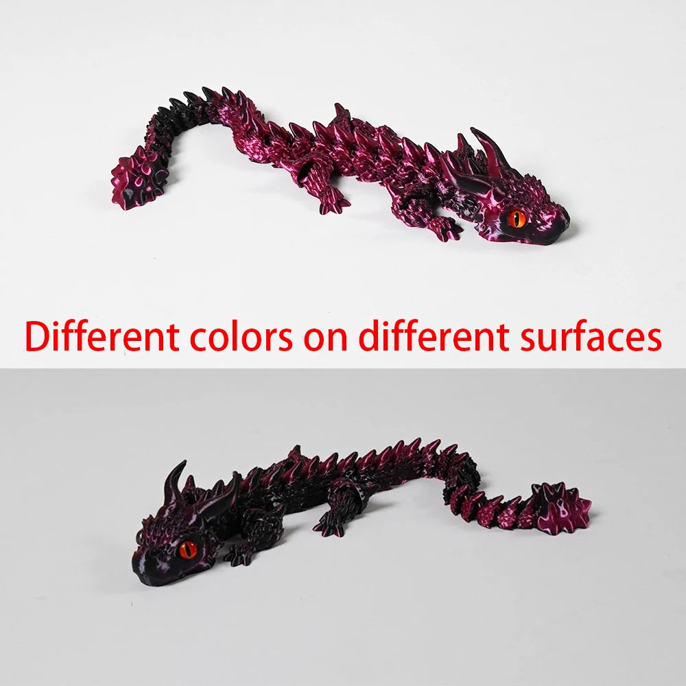 3D Printed Double-Horned Dragon Figurine - Unique Car & Home Decor