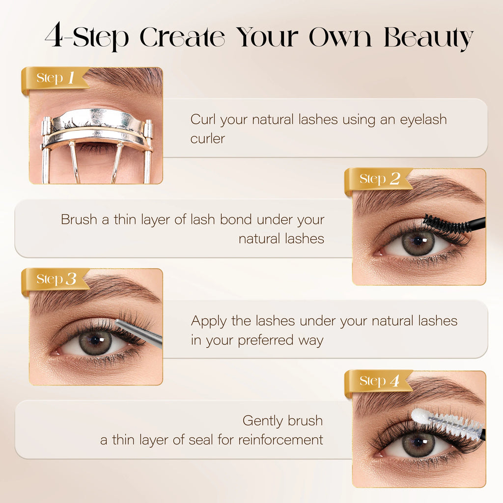 BEFER DIY Cluster Lashes - Natural Volume False Eyelash Extensions