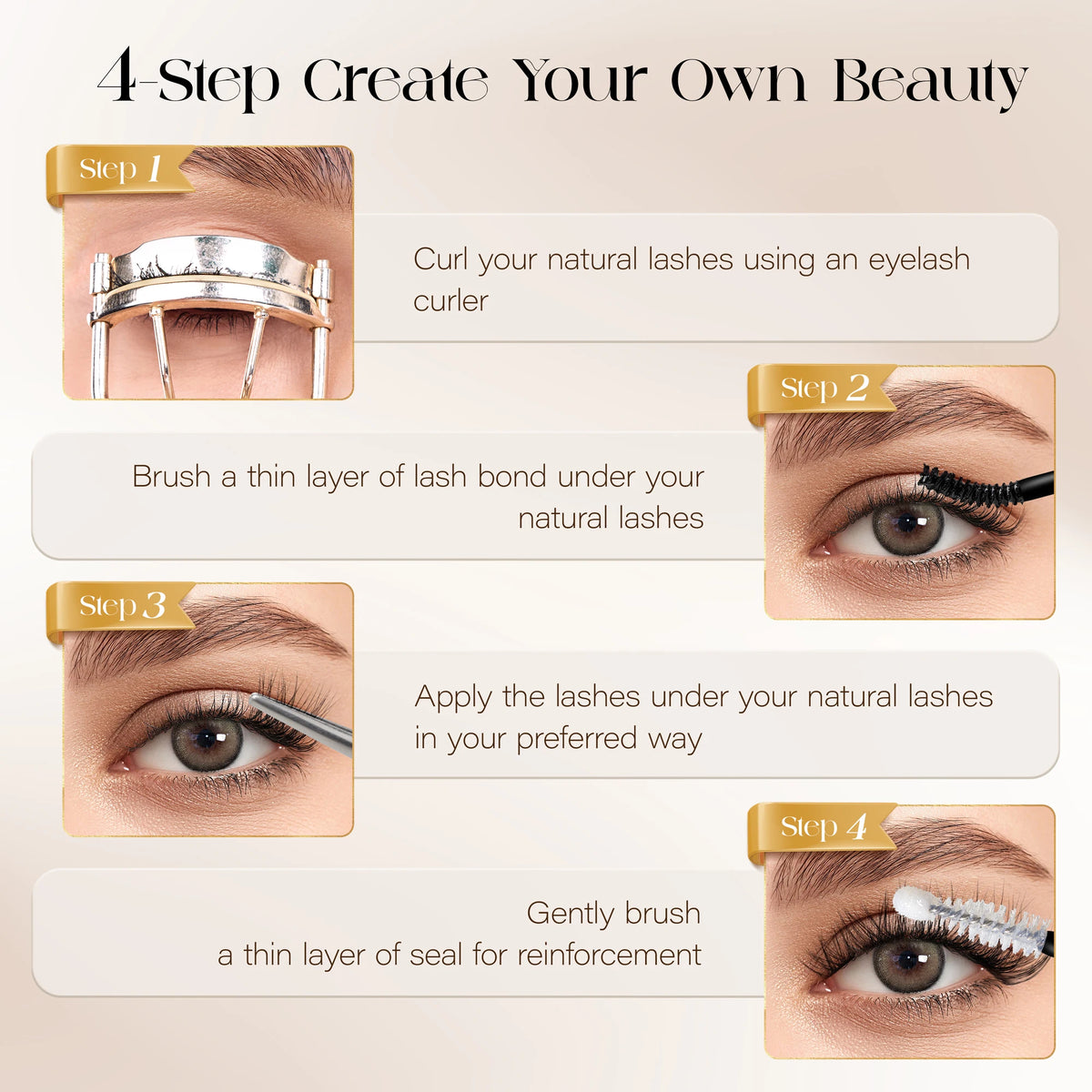 BEFER DIY Cluster Lashes - Natural Volume False Eyelash Extensions