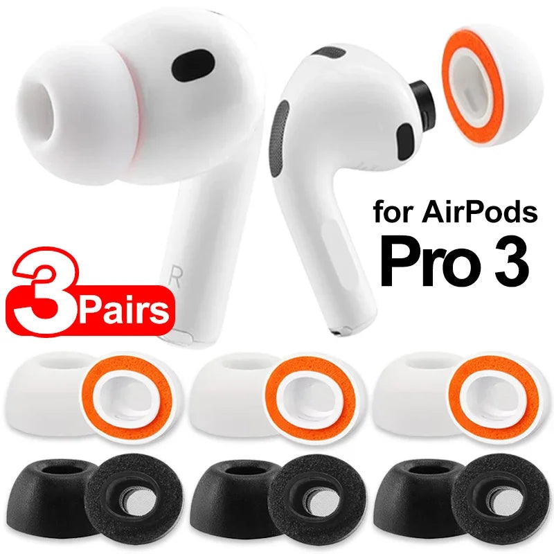 Premium Memory Foam Eartips for AirPods Pro 3 - Soft Comfort Fit