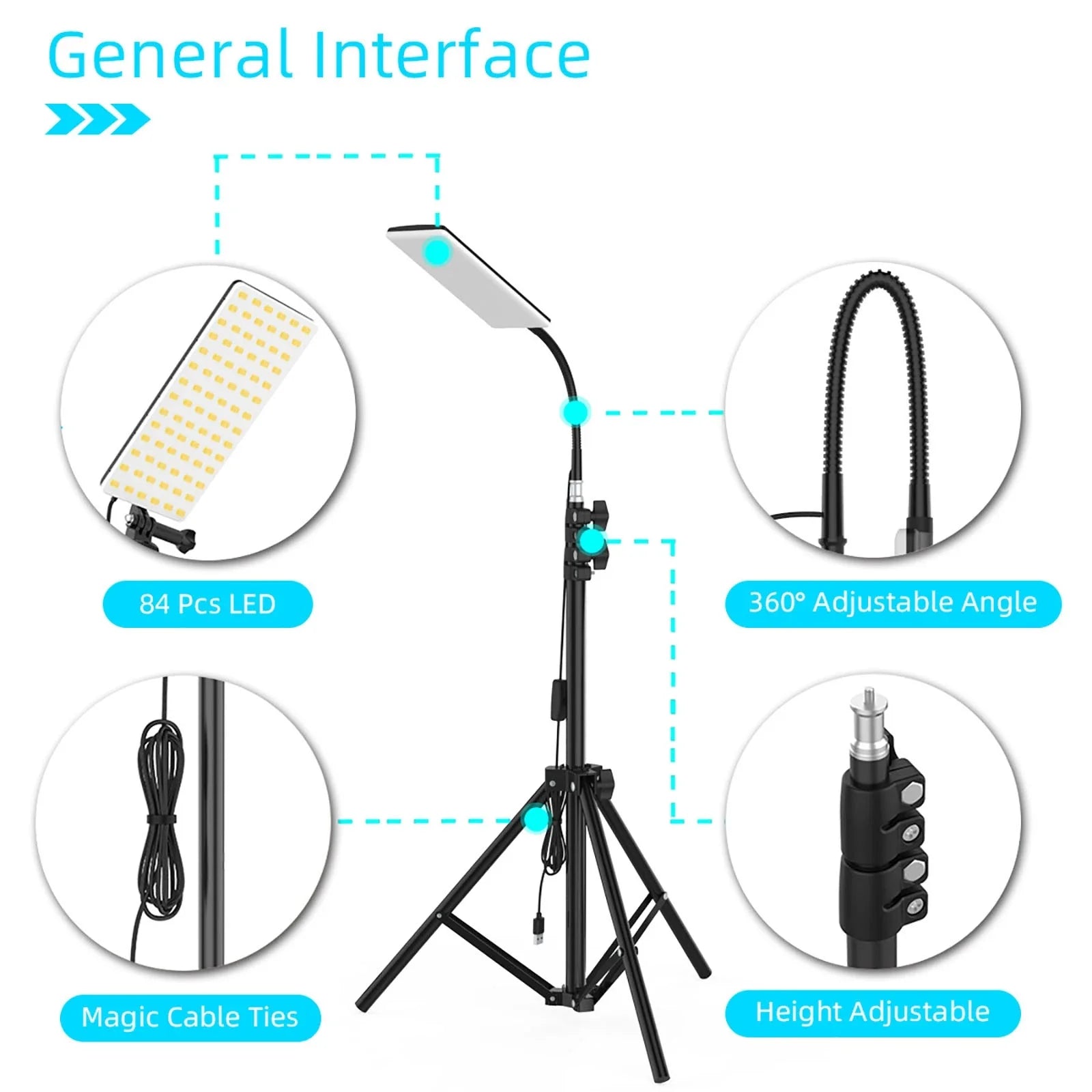Adjustable Outdoor Camping Light with Tripod - 1680 Lumens Bright