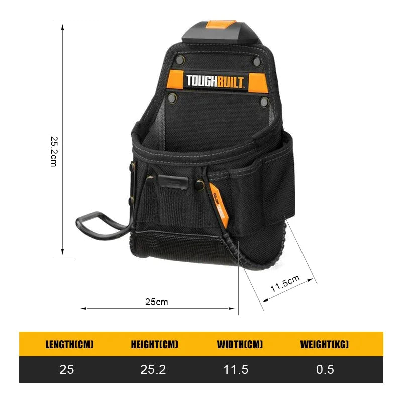 ToughBuilt Project Pouch with Hammer Loop - Durable Tool Organizer