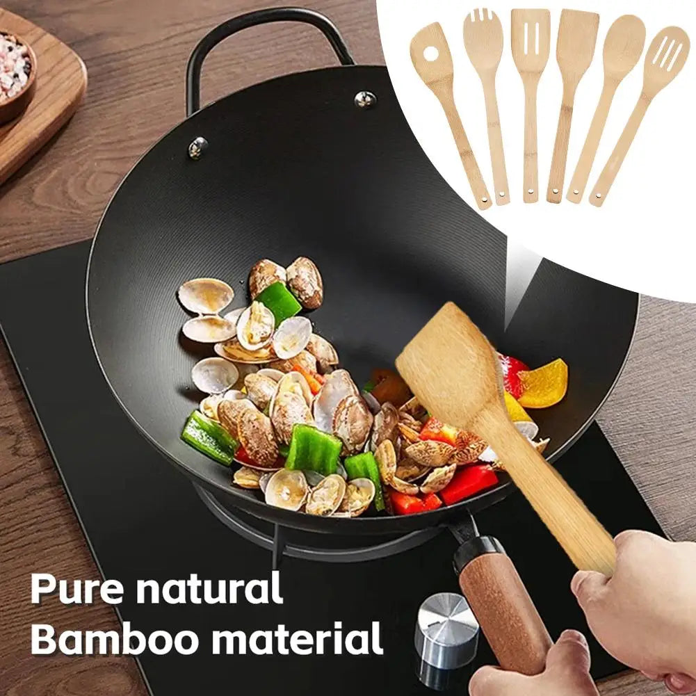 Eco-Friendly Bamboo Cooking Utensil Set – Multi-Purpose Kitchen Tools