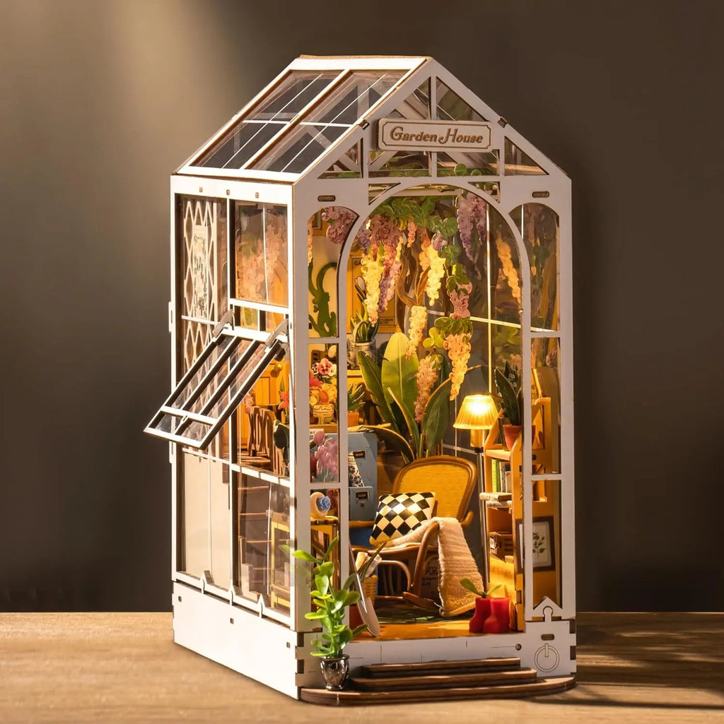 Robotime Garden Shed DIY Book Nook Kit with LED Light - 3D Puzzle