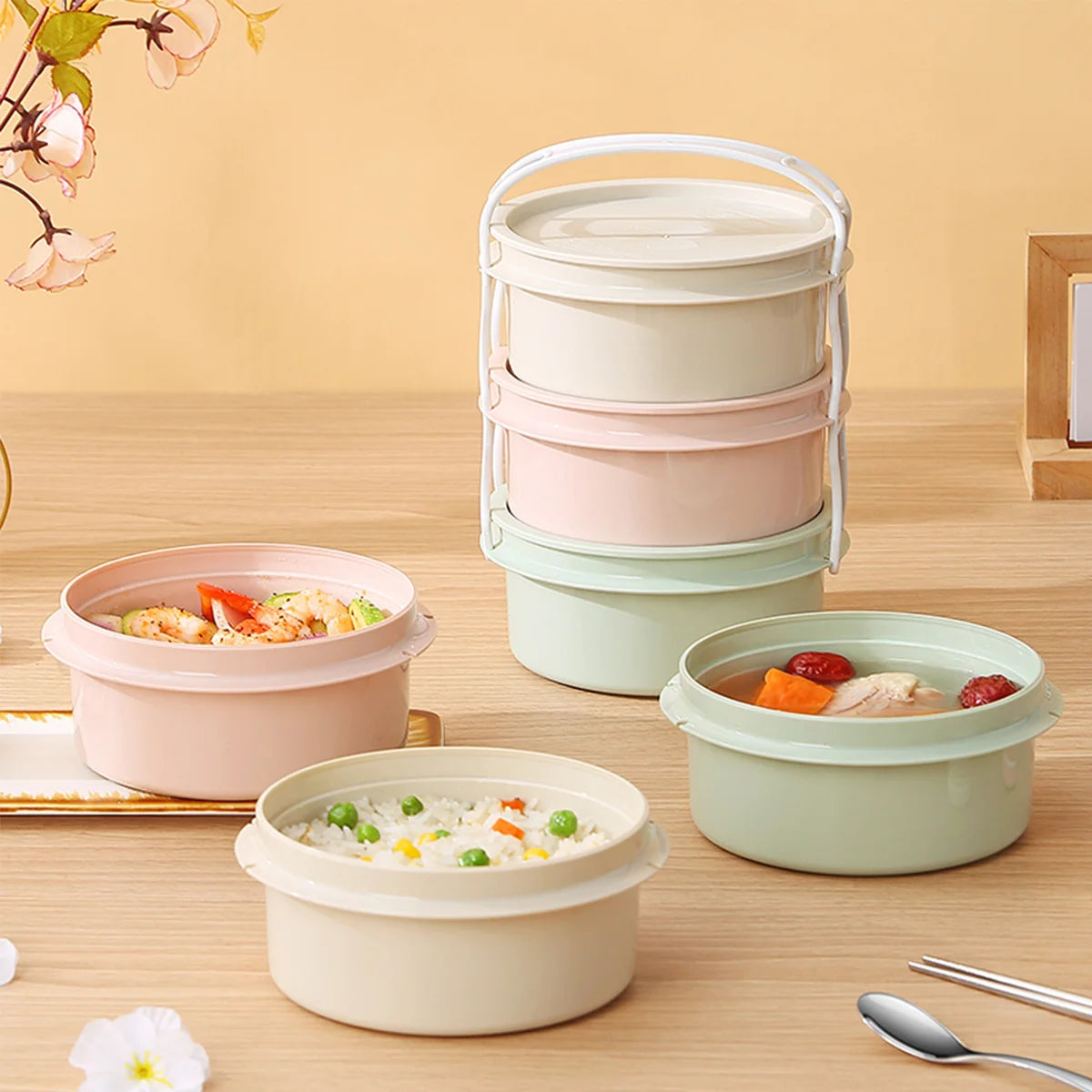 3-Layer Leak-Proof Bento Lunch Box - Microwave Safe