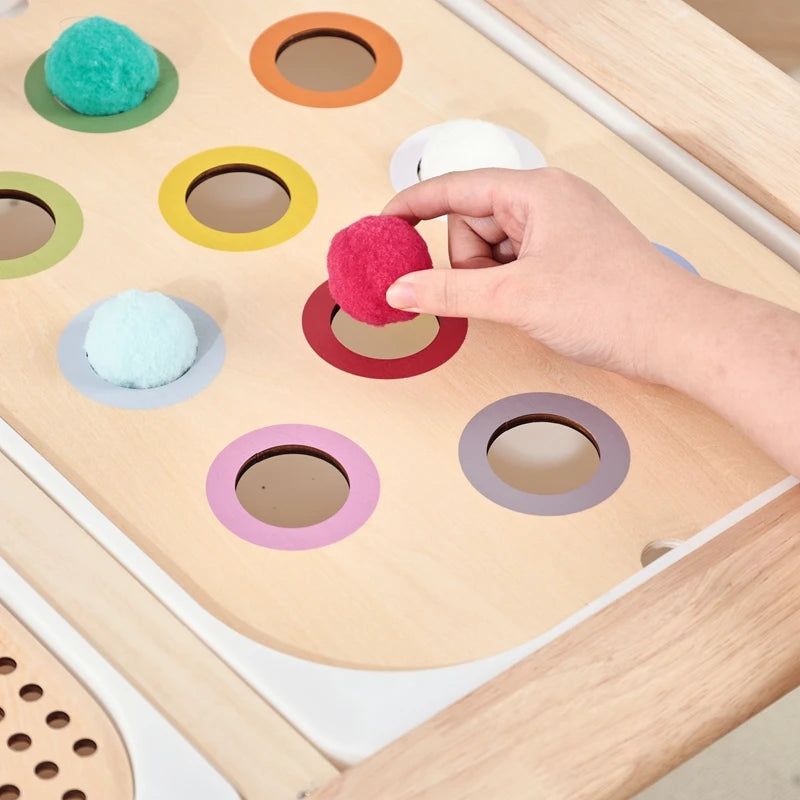Montessori Wooden Sensory Table for Kids - Fine Motor Skill Development
