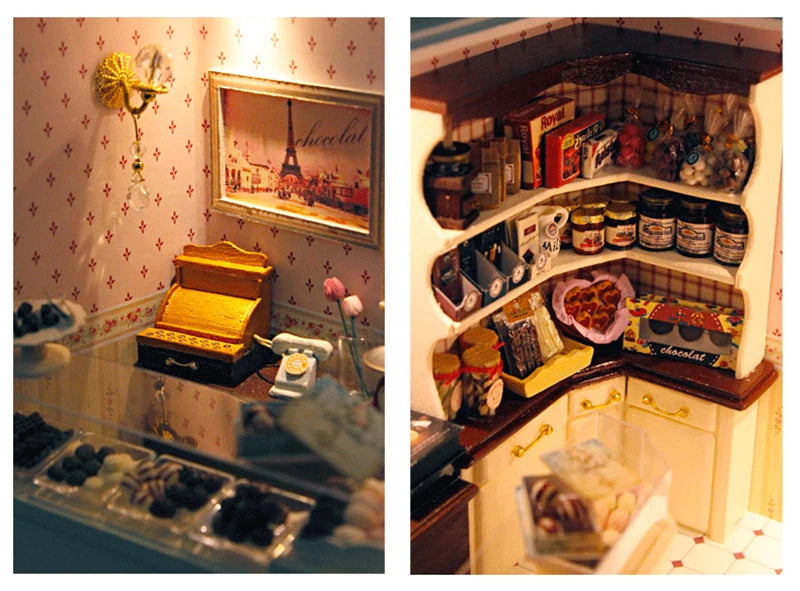 3D DIY Wooden Dollhouse Kit with Furniture - Irish Cottage Toy