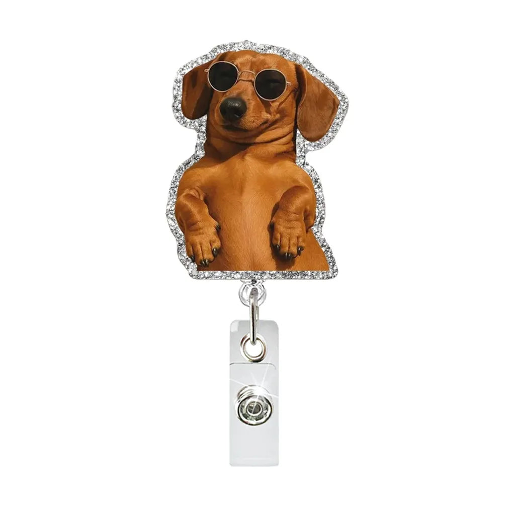 Cute Dog Retractable Badge Holder - Fun & Practical ID Reel