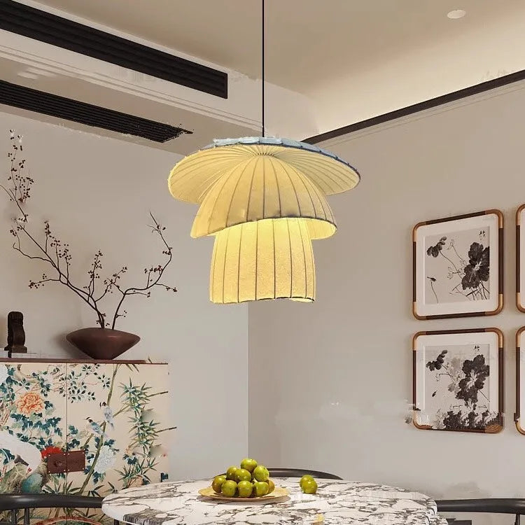 Hand-Woven Japanese Wabi Sabi Pendant Light - Minimalist Chandelier