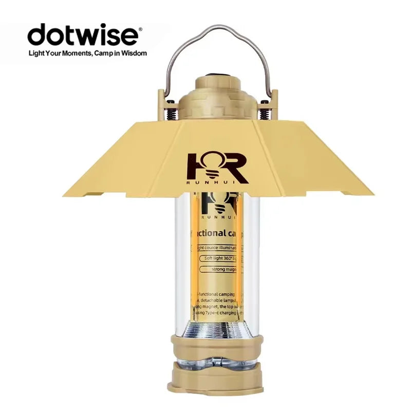 DOTWISE 3000mAh Portable Retro Camping Lantern - Waterproof & Dimmable