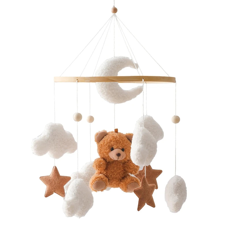 Infant Wooden Crib Rattle Toy - Mobile Hanging Bed Bell for Babies