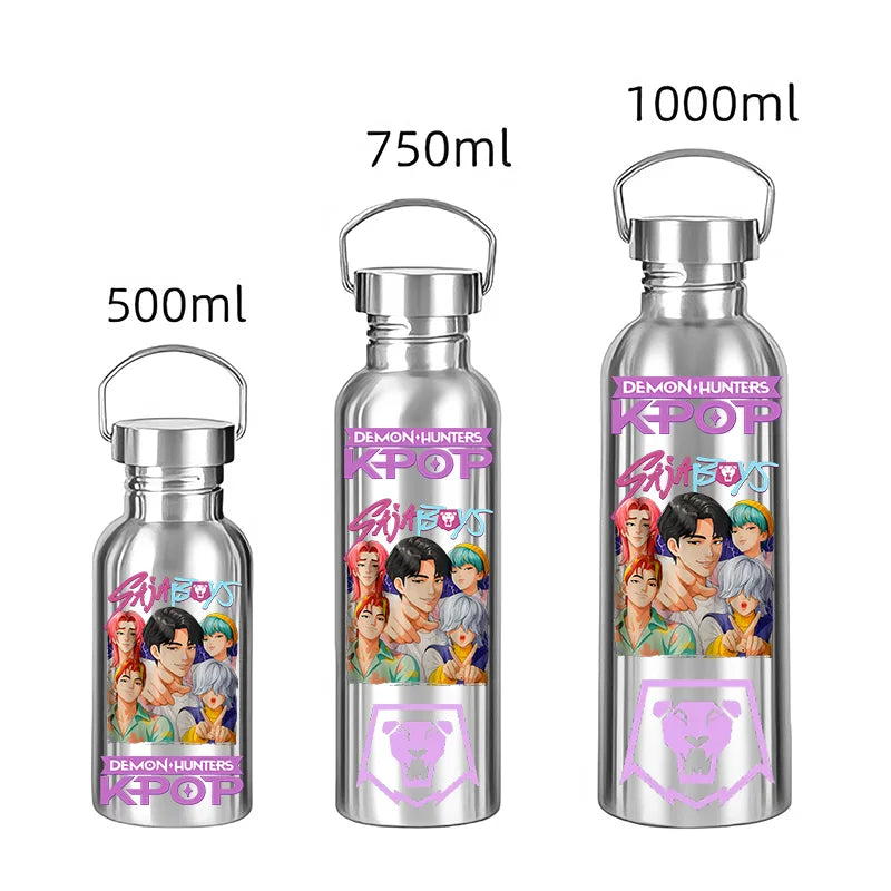 KPop Style Stainless Steel Water Bottle - 500/750/1000ML