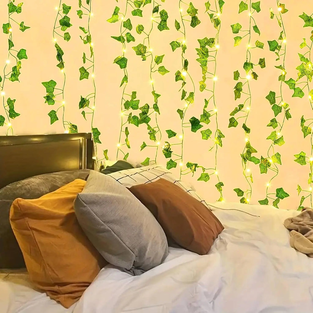 USB Maple Leaf Curtain Lights – Elegant Ivy Garland for Décor