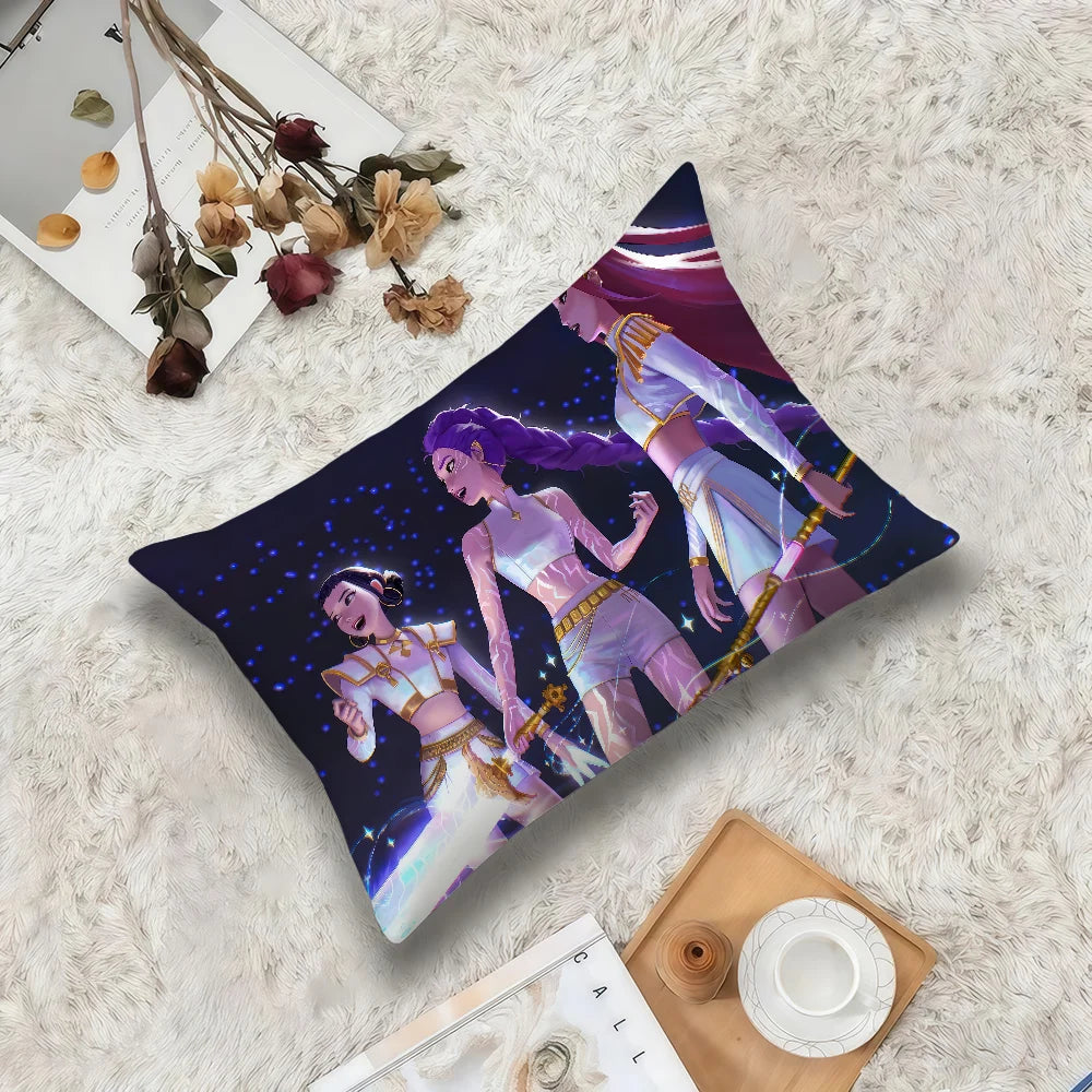 K-KPop D-Demon H-Hunters-ES Double-Sided Pillow Cover - Cozy Decorative Accent