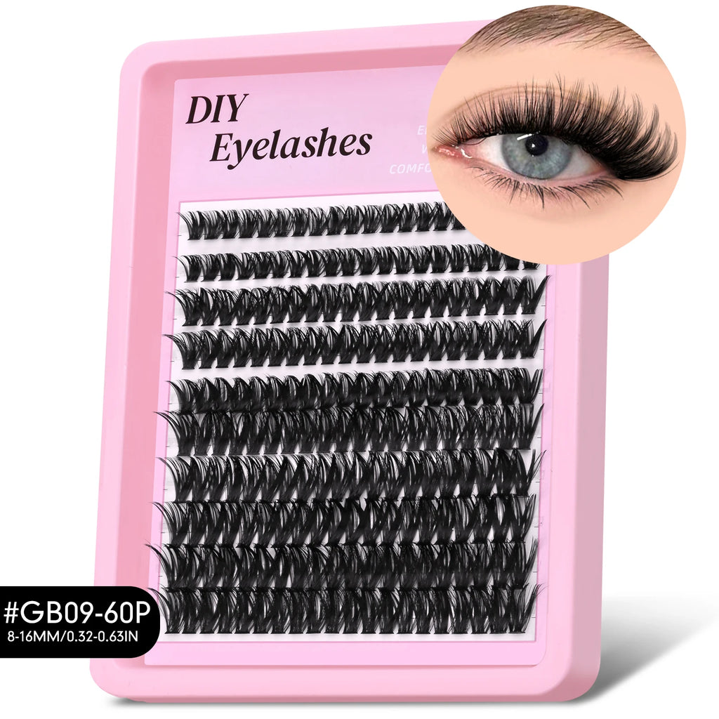 GROINNEYA 510pcs D Curl Fluffy Lashes – 6 Styles, 8-16mm Wispy Extensions