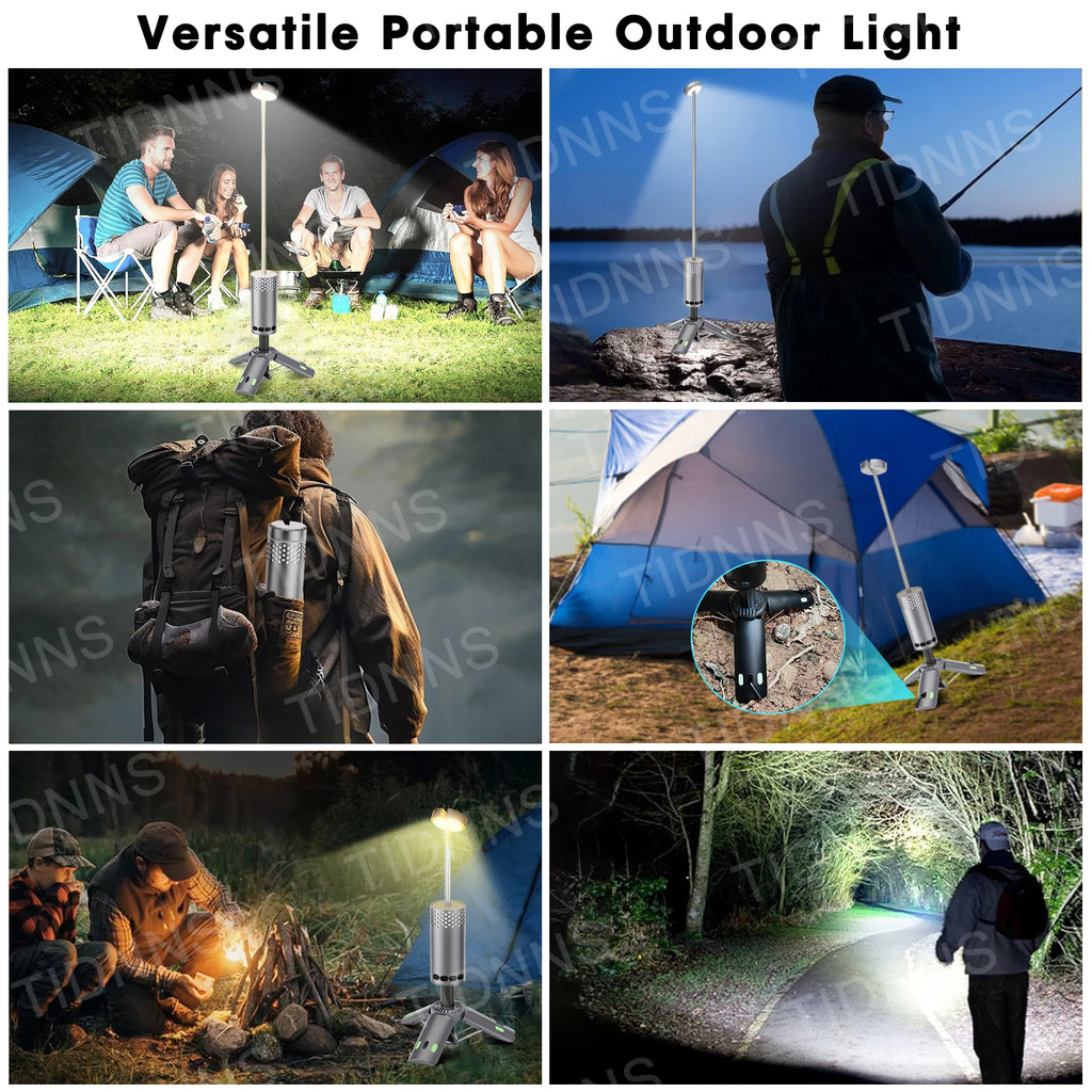 10000mAh Rechargeable LED Camping Lantern with Magnetic Flashlight